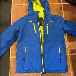 Blue and Yellow Hooded Jacket